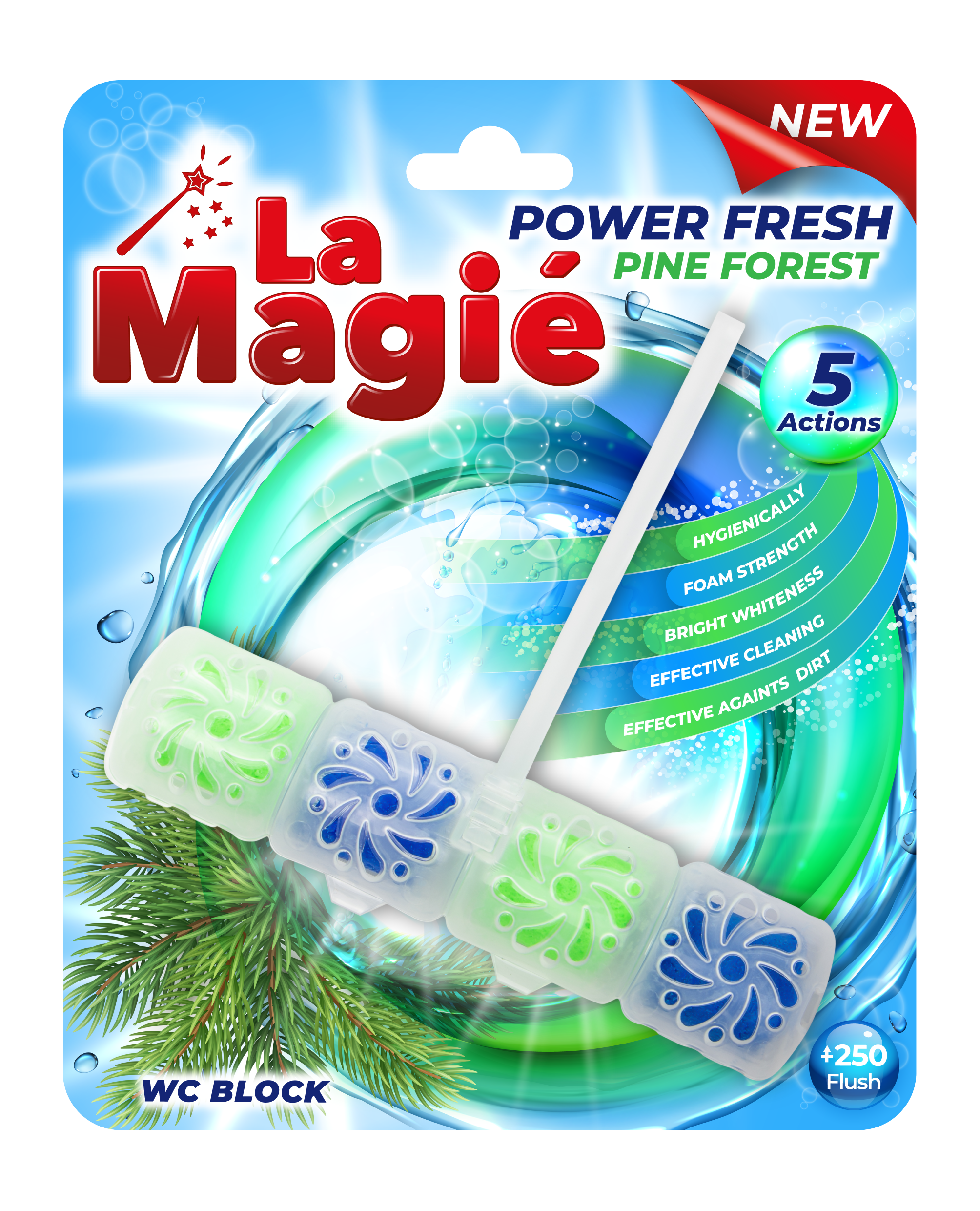 LA MAGIÉ POWER FRESH WC BLOCK 40 G PINE FOREST